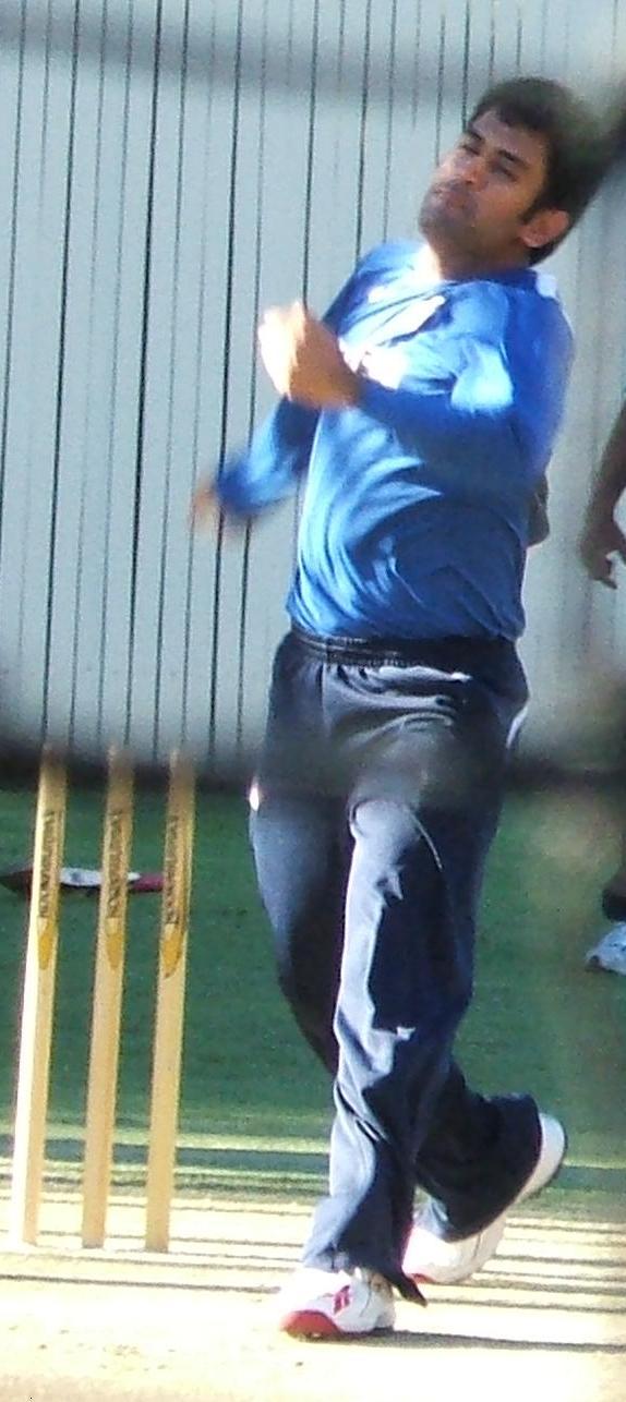 MS Dhoni bowling.jpg
